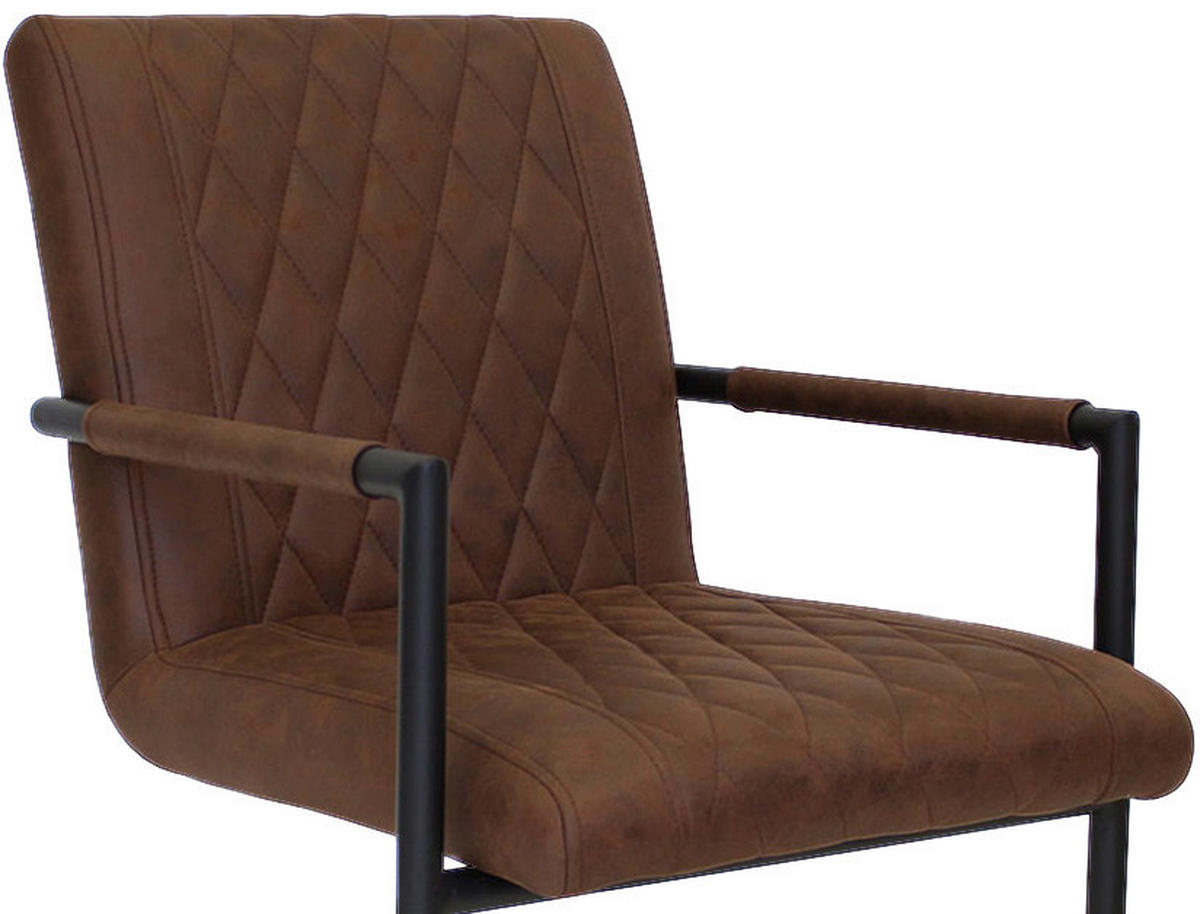 SADA STOLIČIEK S PODRÚČKAMI 2 kus - hnedá/čierna, Lifestyle, kov/textil (52/88/63cm) - MID.YOU