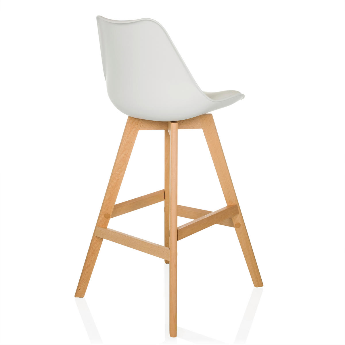 BARHOCKER-SET Weiß abwischbar  - Buchefarben/Weiß, MODERN, Holz/Kunststoff (51/99/51cm) - MID.YOU
