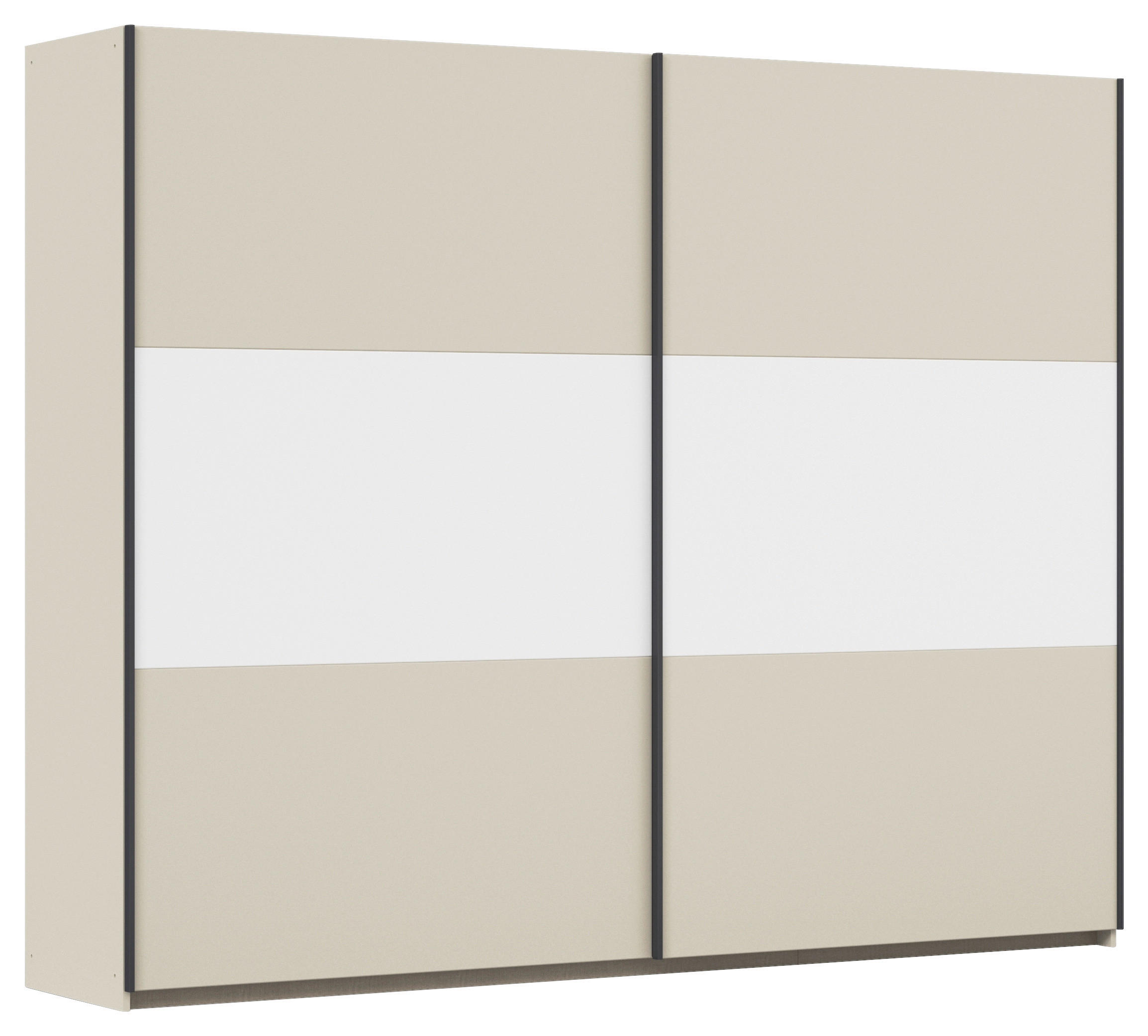 SCHWEBETÜRENSCHRANK in Weiss, Champagner  - Weiss/Champagner, Modern, Holzwerkstoff/Metall (261/210/59cm) - Rauch Möbel