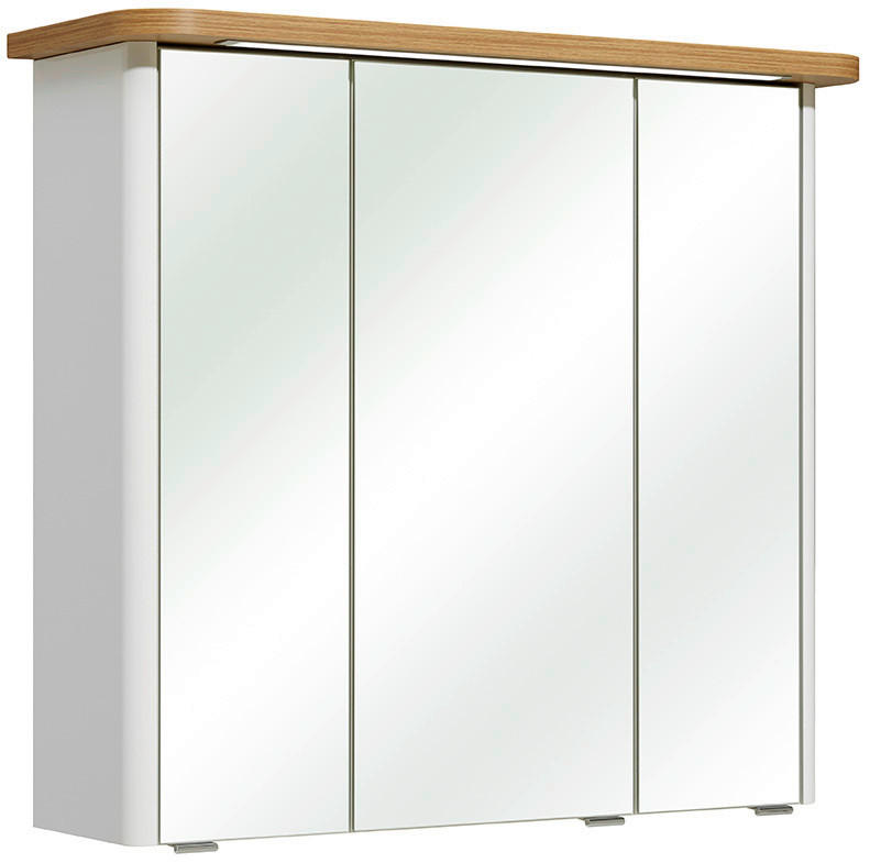 TÜKRÖS SZEKRÉNY 80/72/20 cm  - króm/tölgyfa, Konventionell, faalapú anyag/Üveg (80/72/20cm) - Xora