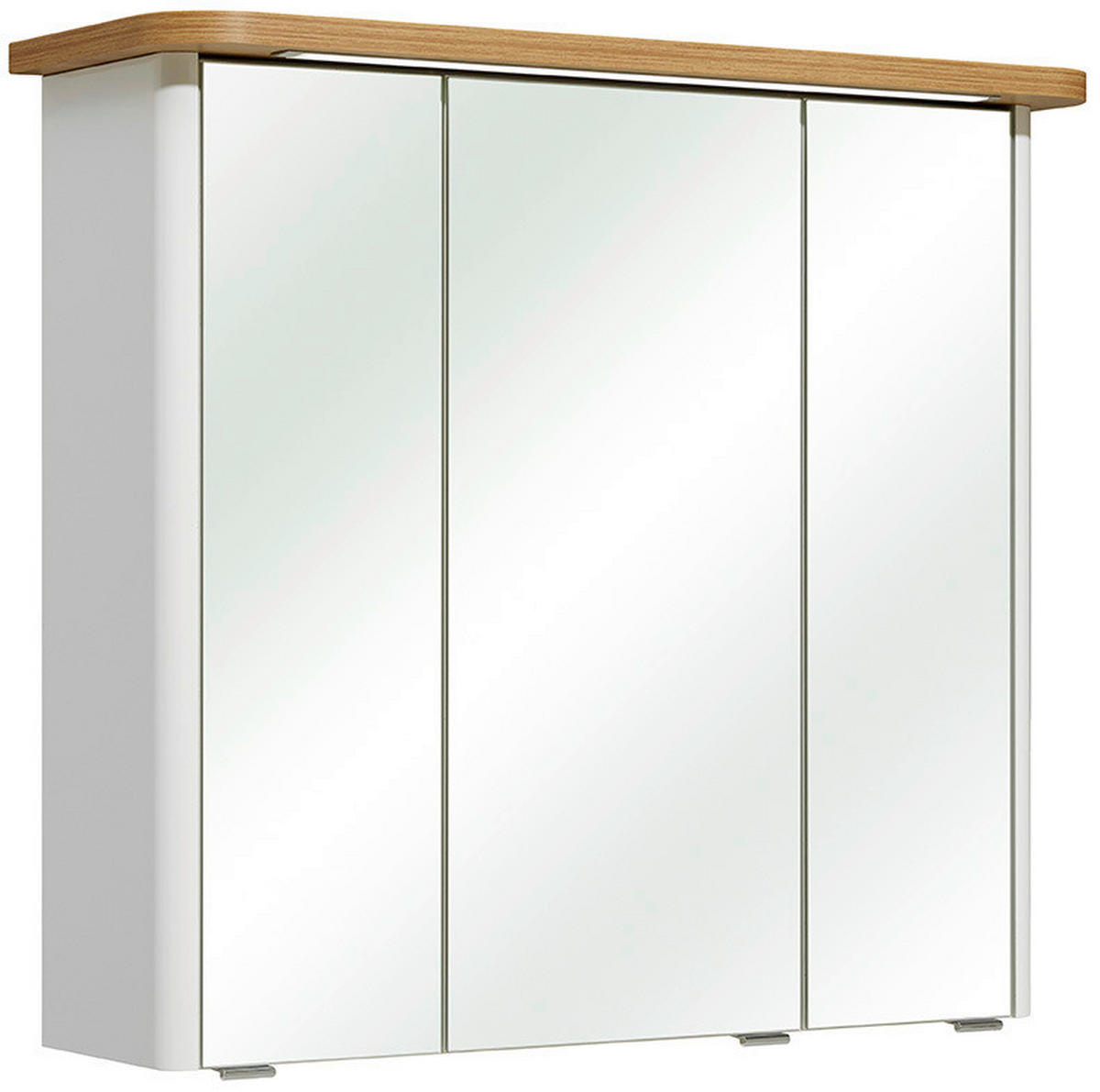 TÜKRÖS SZEKRÉNY 80/72/20 cm  - króm/tölgyfa, Konventionell, faalapú anyag/Üveg (80/72/20cm) - Xora