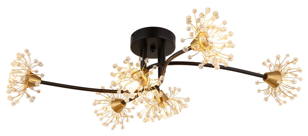 DECKENLEUCHTE    74/43/22 cm  - Klar/Goldfarben, Design, Kunststoff/Metall (74/43/22cm) - Globo