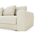 ECKSOFA in Cord Creme  182/302 cm  - Creme/Schwarz, MODERN, Kunststoff/Textil (182/302cm) - Carryhome