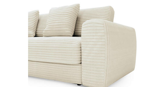 ECKSOFA in Cord Creme  182/302 cm  - Creme/Schwarz, MODERN, Kunststoff/Textil (182/302cm) - Carryhome