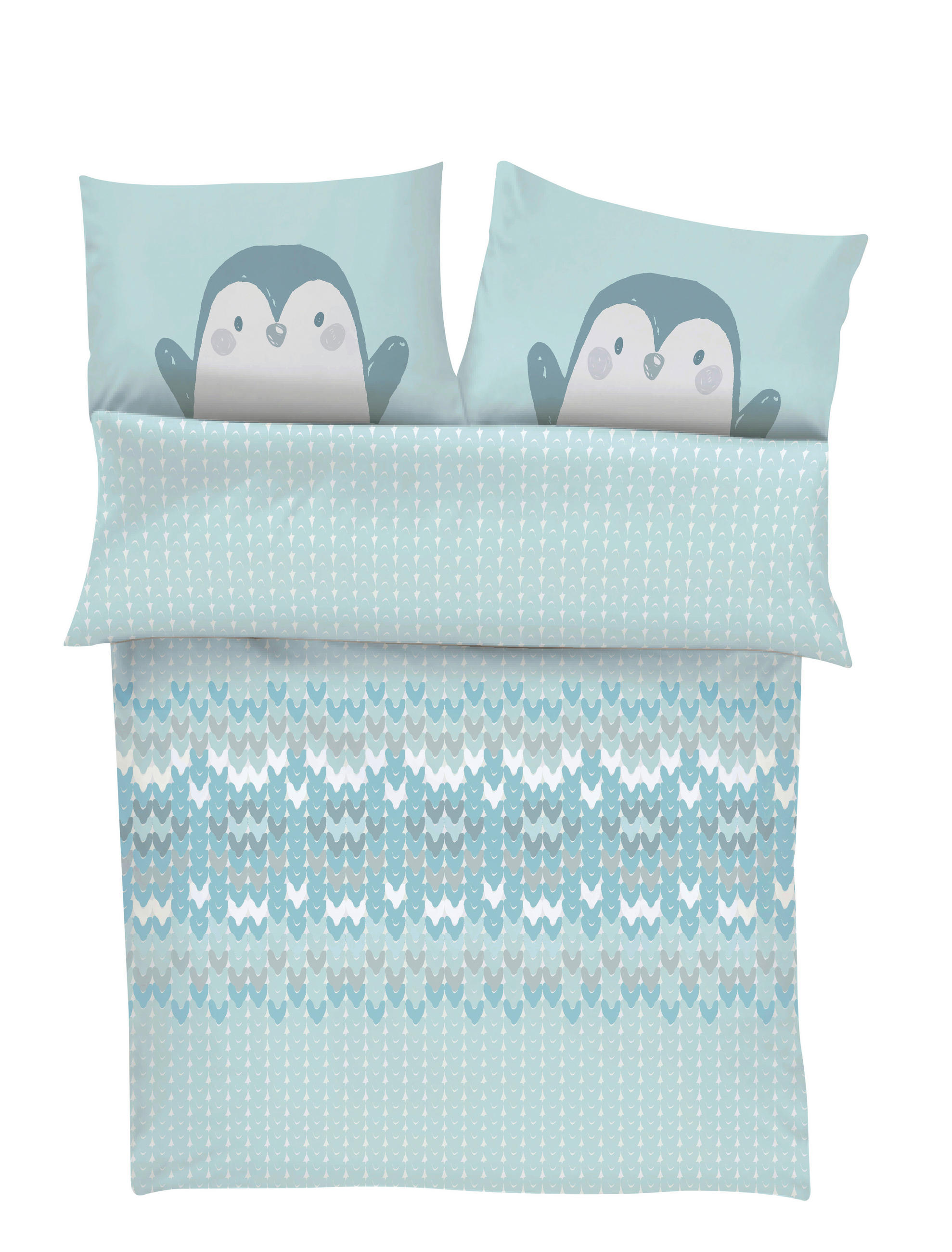 BABYBETTWÄSCHE 100/135 cm  - Grau/Mintgrün, Basics, Textil (100/135cm) - S. Oliver
