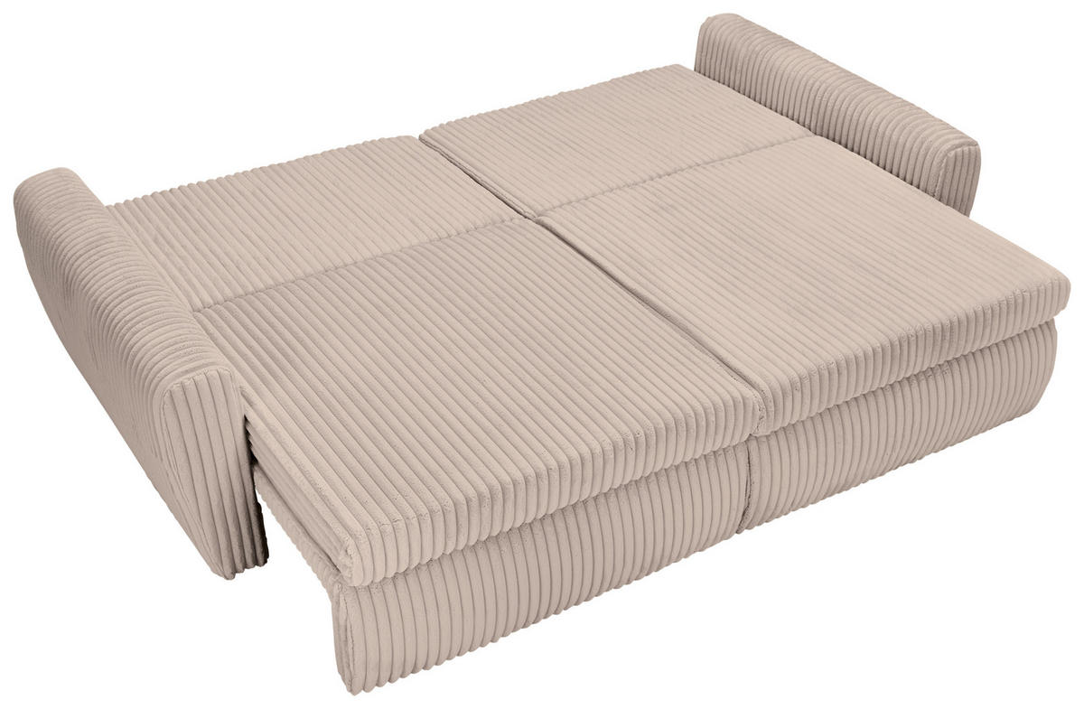 SCHLAFSOFA Cord, Plüsch Graubraun  - Graubraun/Schwarz, MODERN, Kunststoff/Textil (240/90/120cm) - Carryhome