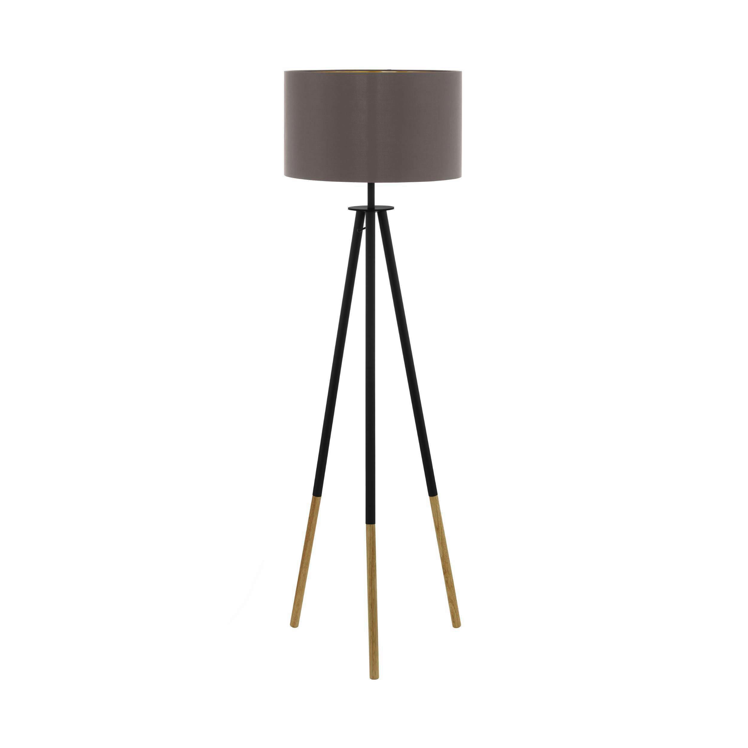 GOLVLAMPA 46/154 cm    - brun/cappuccino, Klassisk, metall/trä (46/154cm) - Eglo