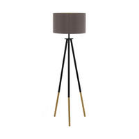 GOLVLAMPA 46/154 cm    - brun/cappuccino, Klassisk, metall/trä (46/154cm) - Eglo