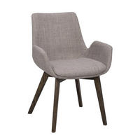 STOL MED ARMSTÖD     - brun/grå, Klassisk, trä/textil (59/81/59cm) - Rowico