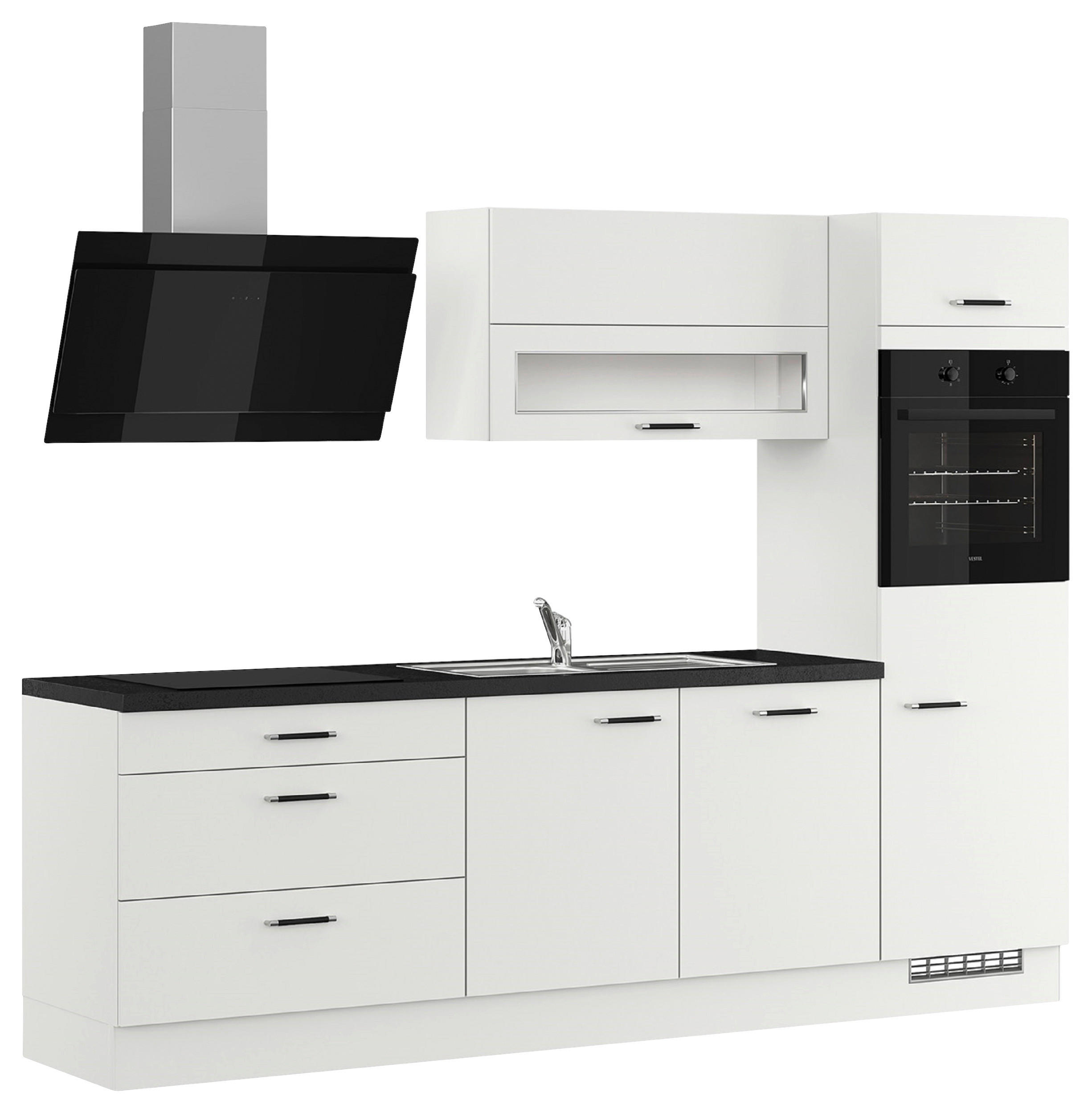 KÜCHENLEERBLOCK 270 cm   in Hellgrau  - Edelstahlfarben/Hellgrau, Design, Holzwerkstoff (270cm) - Impuls