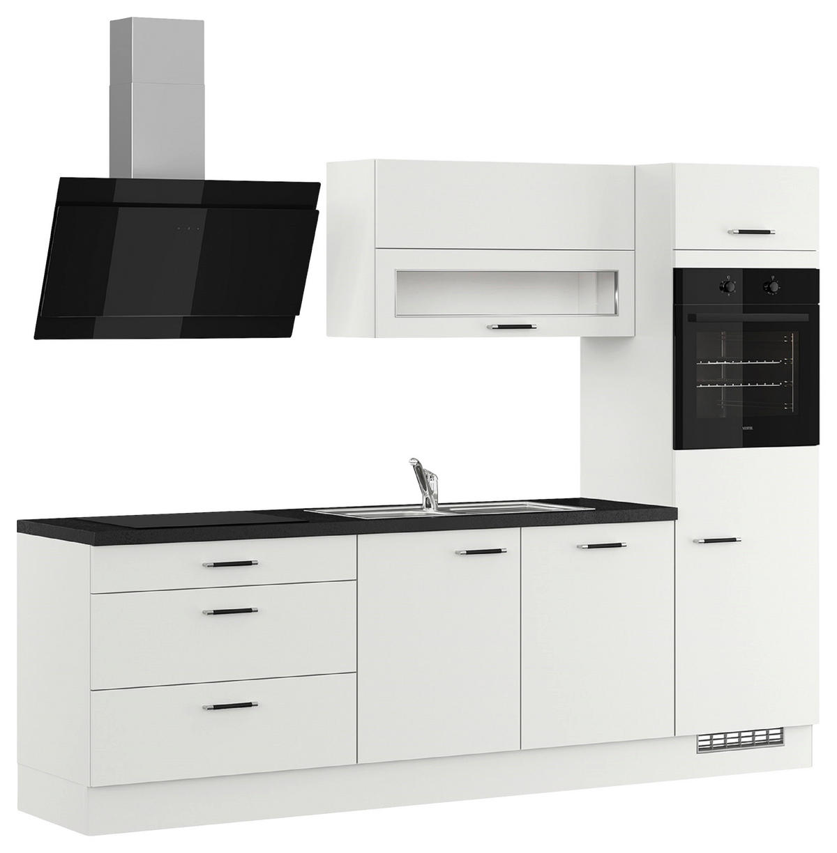 KÜCHENLEERBLOCK 270 cm   in Hellgrau  - Edelstahlfarben/Hellgrau, Design, Holzwerkstoff (270cm) - Impuls