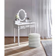 HOCKER Teddystoff Weiß  - Hellgrau/Weiß, Trend, Textil (41/42/41cm) - Xora