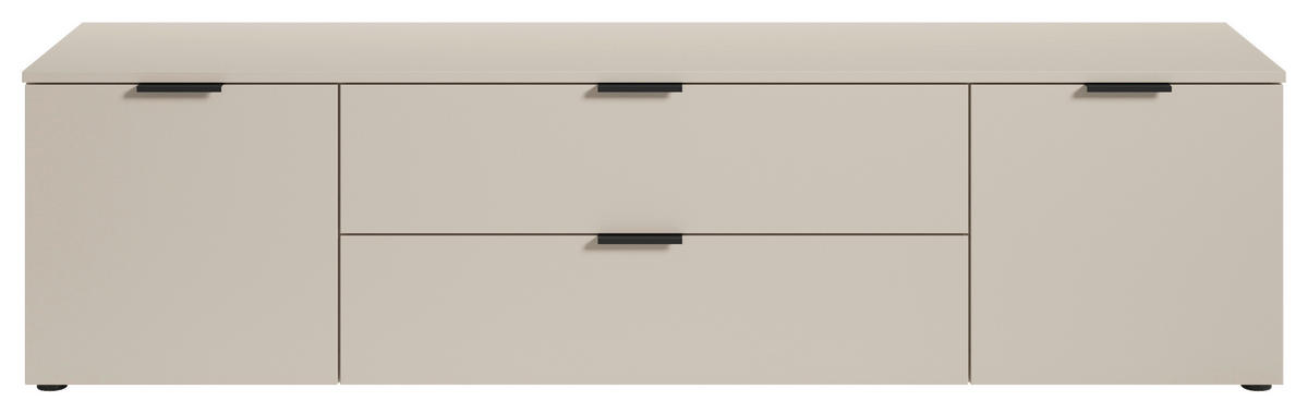 NISKA KOMODA   180/55/40 cm   kašmir   - kašmir/crna, Osnovno, pločasti materijal/plastika (180/55/40cm) - Xora