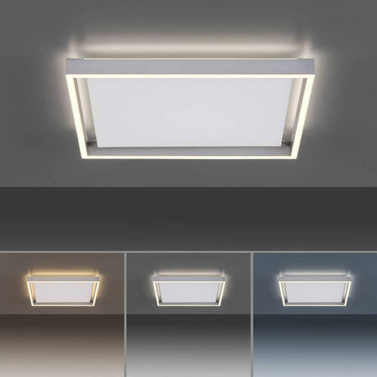 STROPNÉ LED SVIETIDLO, 45/45/5,6 cm - Design, kov/plast (45/45/5,6cm)