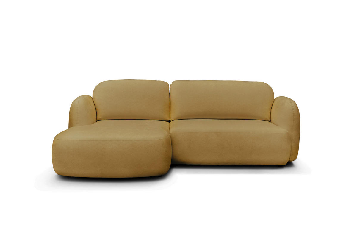 ECKSOFA VELU Senfgelb Chenille  - Senfgelb/Schwarz, Design, Textil (175/270cm) - MID.YOU