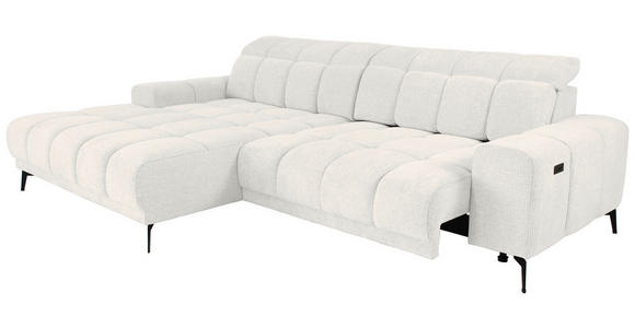 ECKSOFA inkl.Funktionen Beige Chenille  - Beige/Schwarz, MODERN, Textil/Metall (195/300cm) - Xora