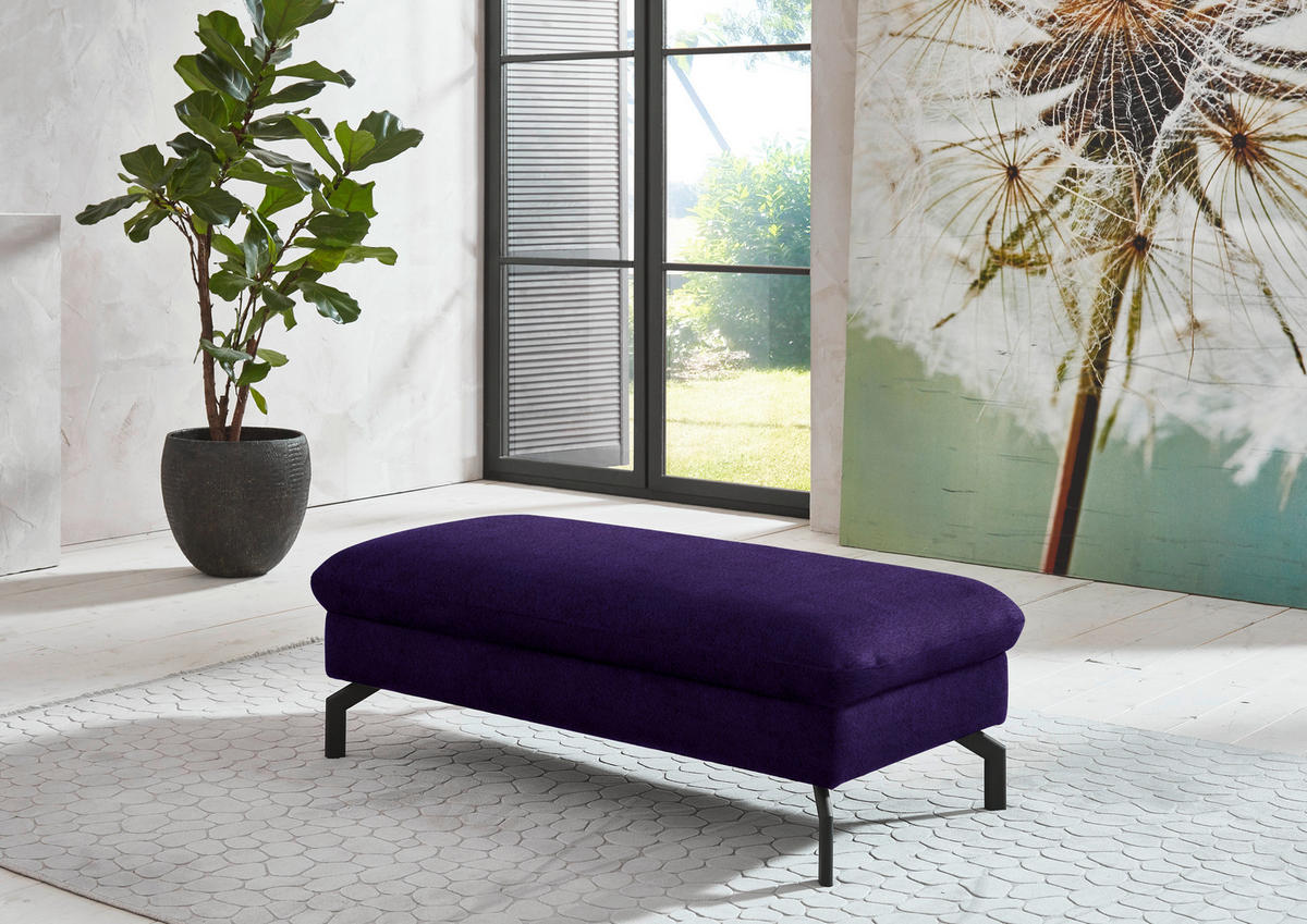 ECKSOFA Beldomo System in Velours Violett  179/306 cm  - Violett/Schwarz, Design, Textil/Metall (179/306cm) - Beldomo System