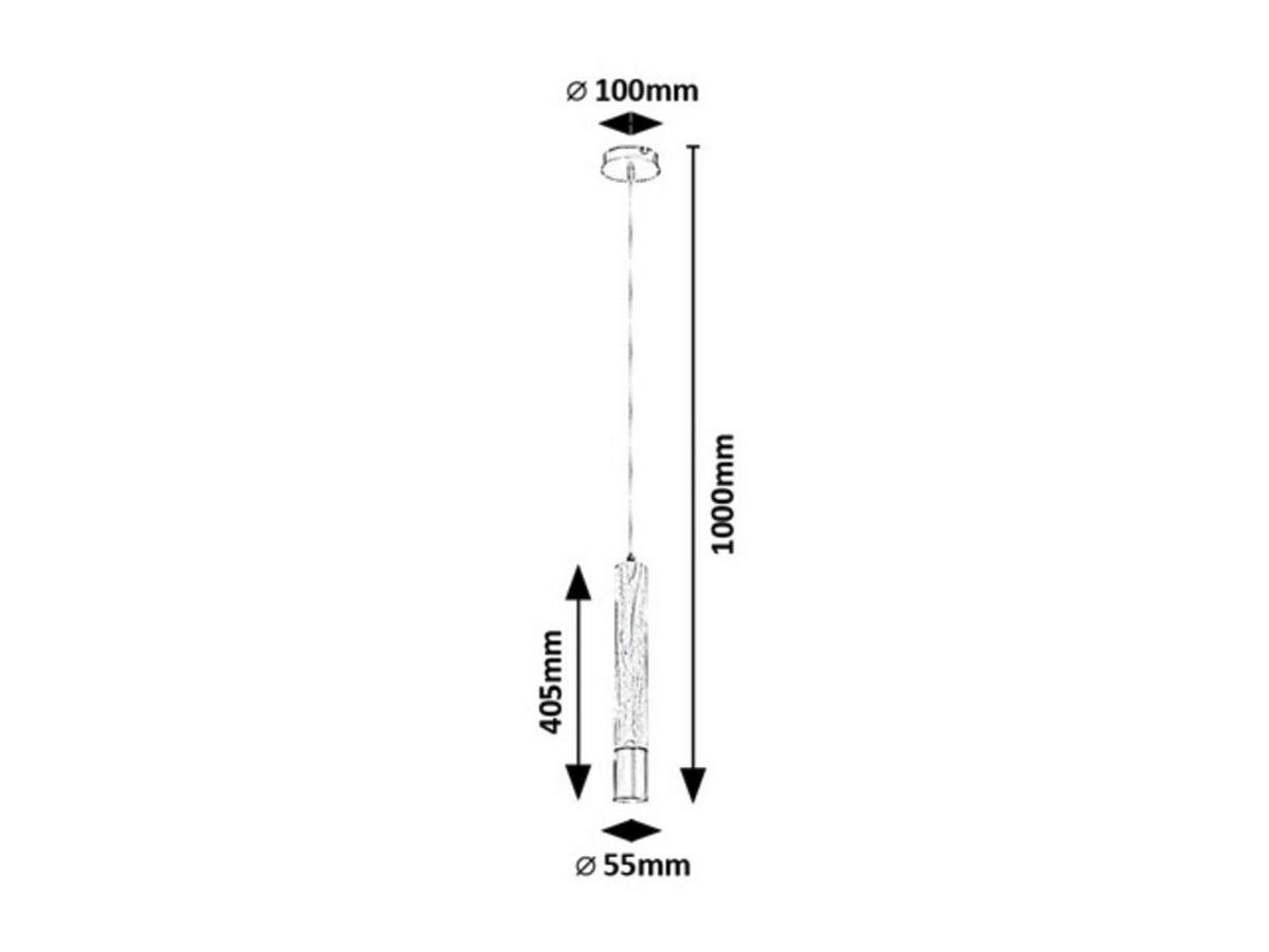 VISEČA SVETILKA  Braulia  5.5/100 cm          GU10 - črna/naravne barve, Trend, kovina/les (5.5/100cm)