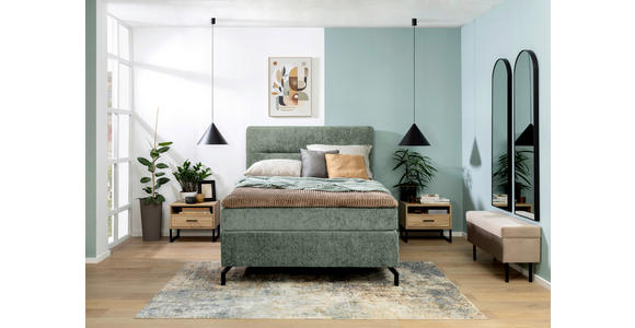 BOXSPRINGBETT 140/200 cm in Mintgrün - Schwarz/Mintgrün, Design, Textil/Metall (140/200cm) - Esposa