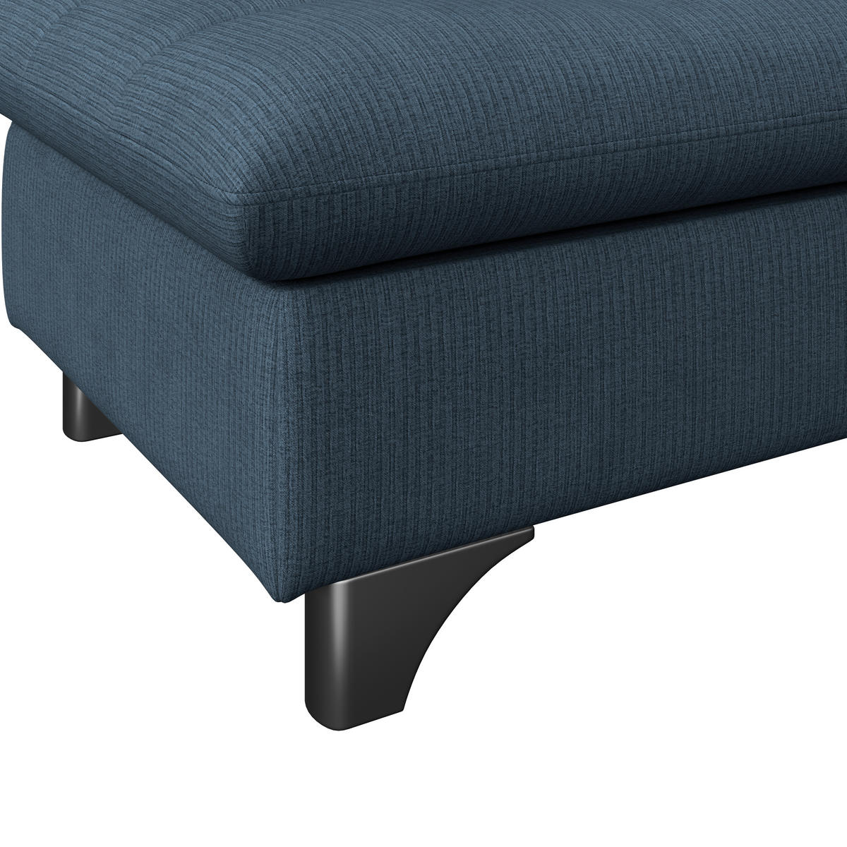 HOCKER Chenille Dunkelblau  - Chromfarben/Dunkelblau, KONVENTIONELL, Textil/Metall (108/46/108cm) - Livetastic