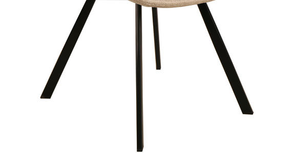 STUHL Webstoff Creme, Schwarz - Creme/Schwarz, Design, Textil/Metall (53/87/61cm) - Carryhome