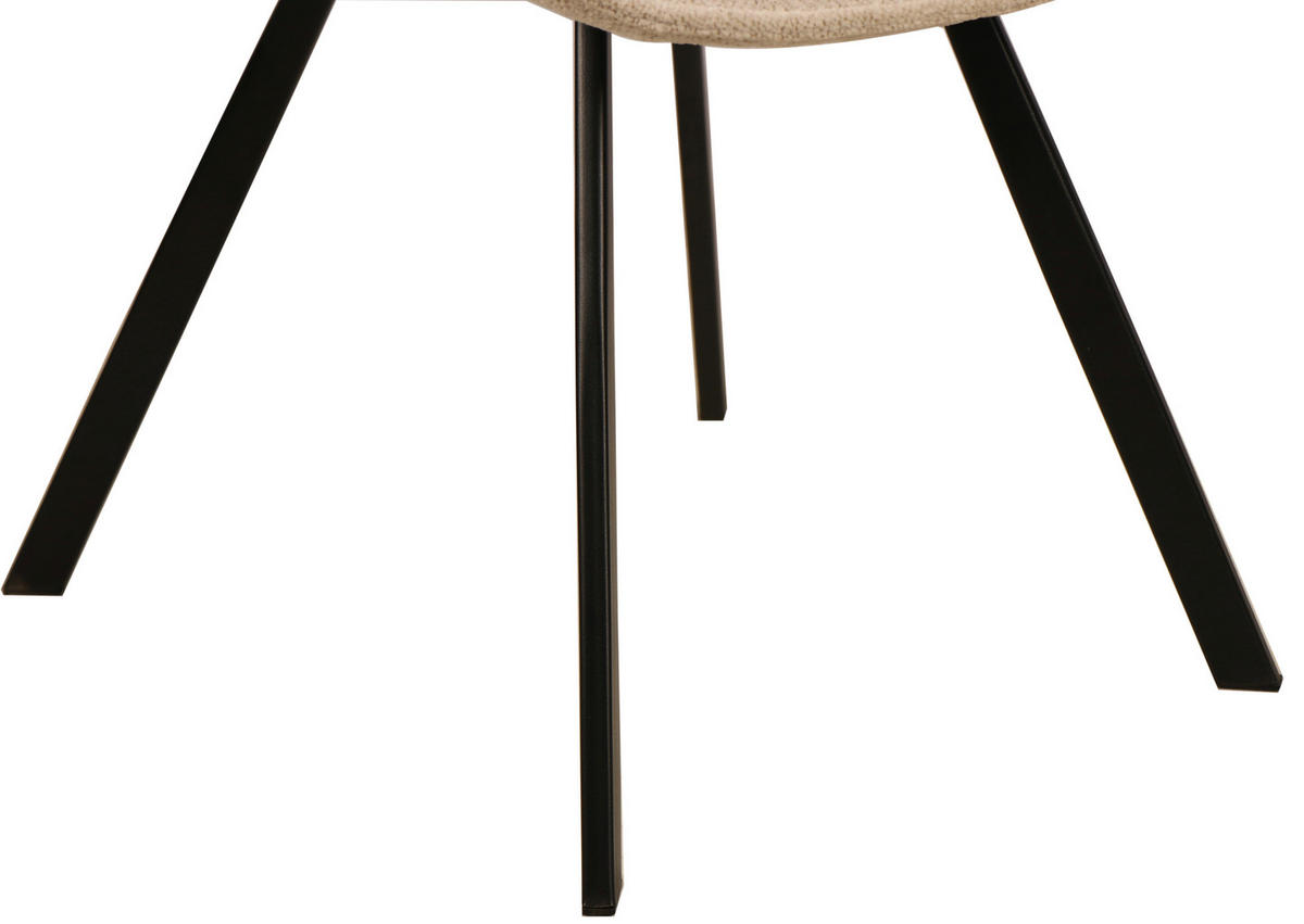 STUHL Webstoff Creme, Schwarz  - Creme/Schwarz, Design, Textil/Metall (53/87/61cm) - Carryhome