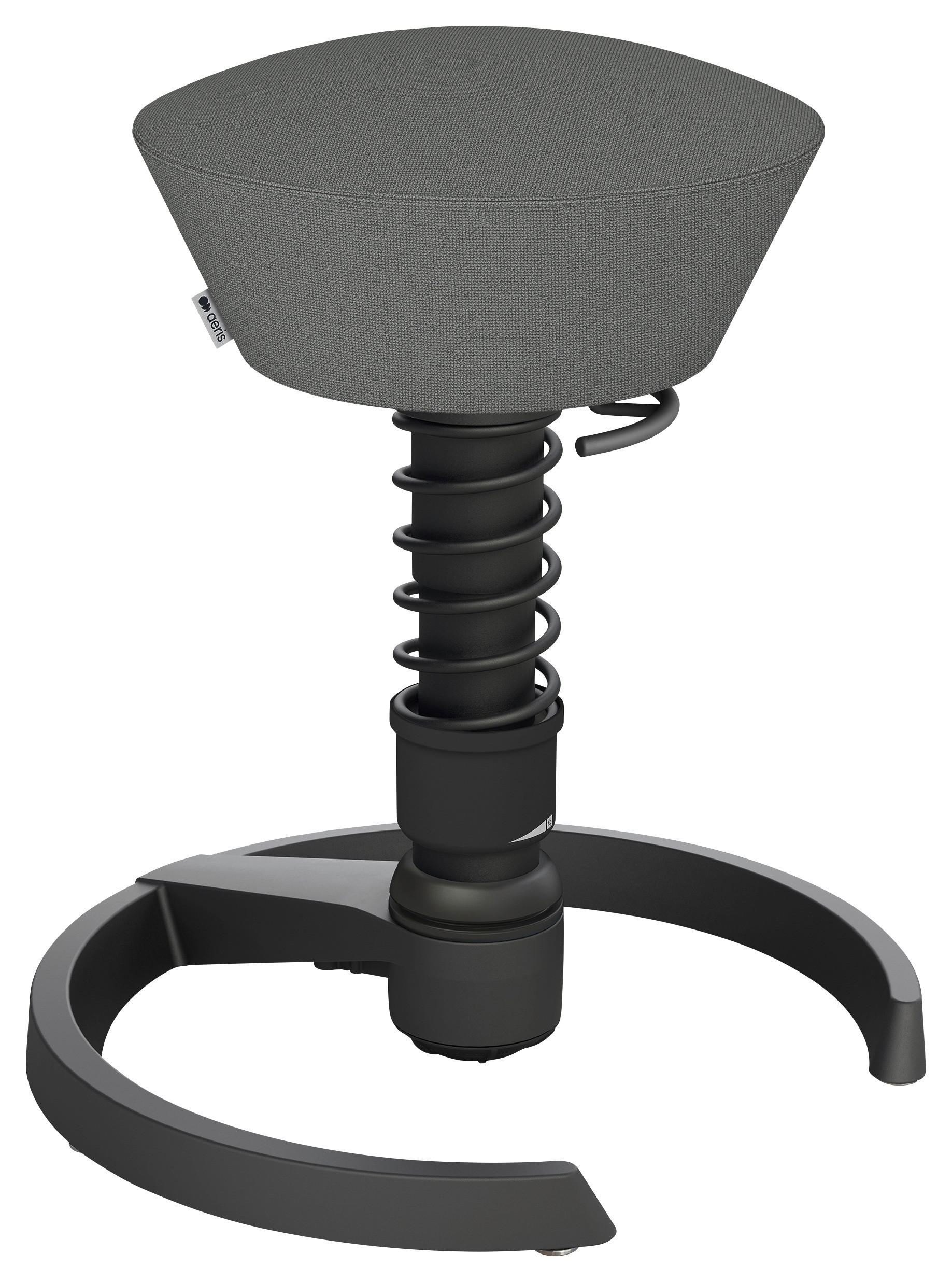 BÜROHOCKER recycel-Polyester Grau, Schwarz  - Schwarz/Grau, Basics, Textil/Metall (55/45,66/55cm) - Aeris