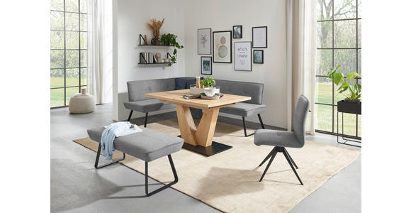 HOCKERBANK 118/50/51 cm   - Schwarz/Grau, Design, Textil/Metall (118/50/51cm) - Dieter Knoll