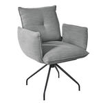 ARMLEHNSTUHL  in Stahl Struktur  - Hellgrau/Schwarz, Design, Textil/Metall (65/90/70cm) - Dieter Knoll