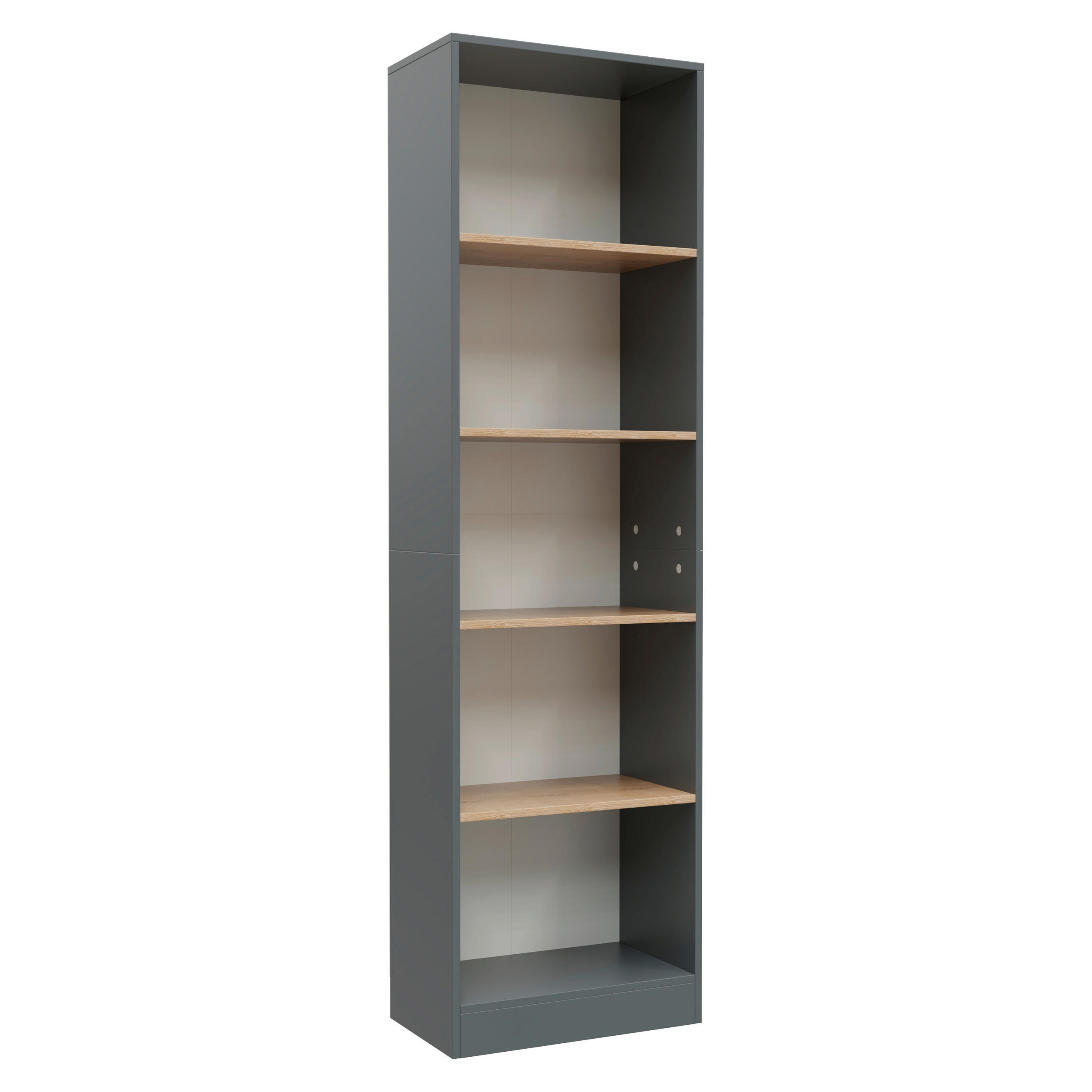 Etajeră, 52/183/30 cm, antracit, stejar miere,  - stejar miere/antracit, Design, material pe bază de lemn (52/183/30cm) - MID.YOU