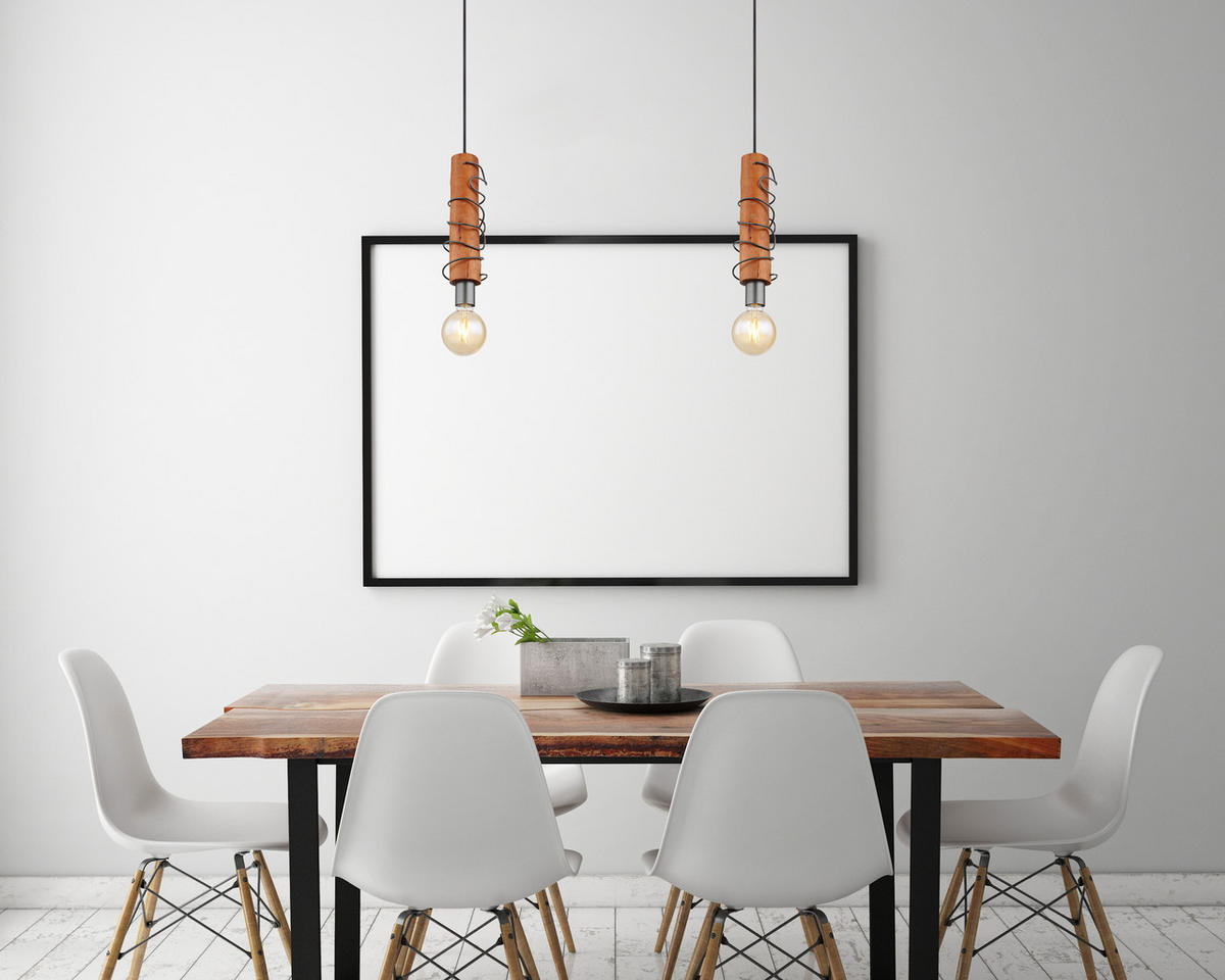 HÄNGELEUCHTE Alice 10/120 cm   - Braun/Grau, Natur, Holz/Metall (10/120cm) - Globo
