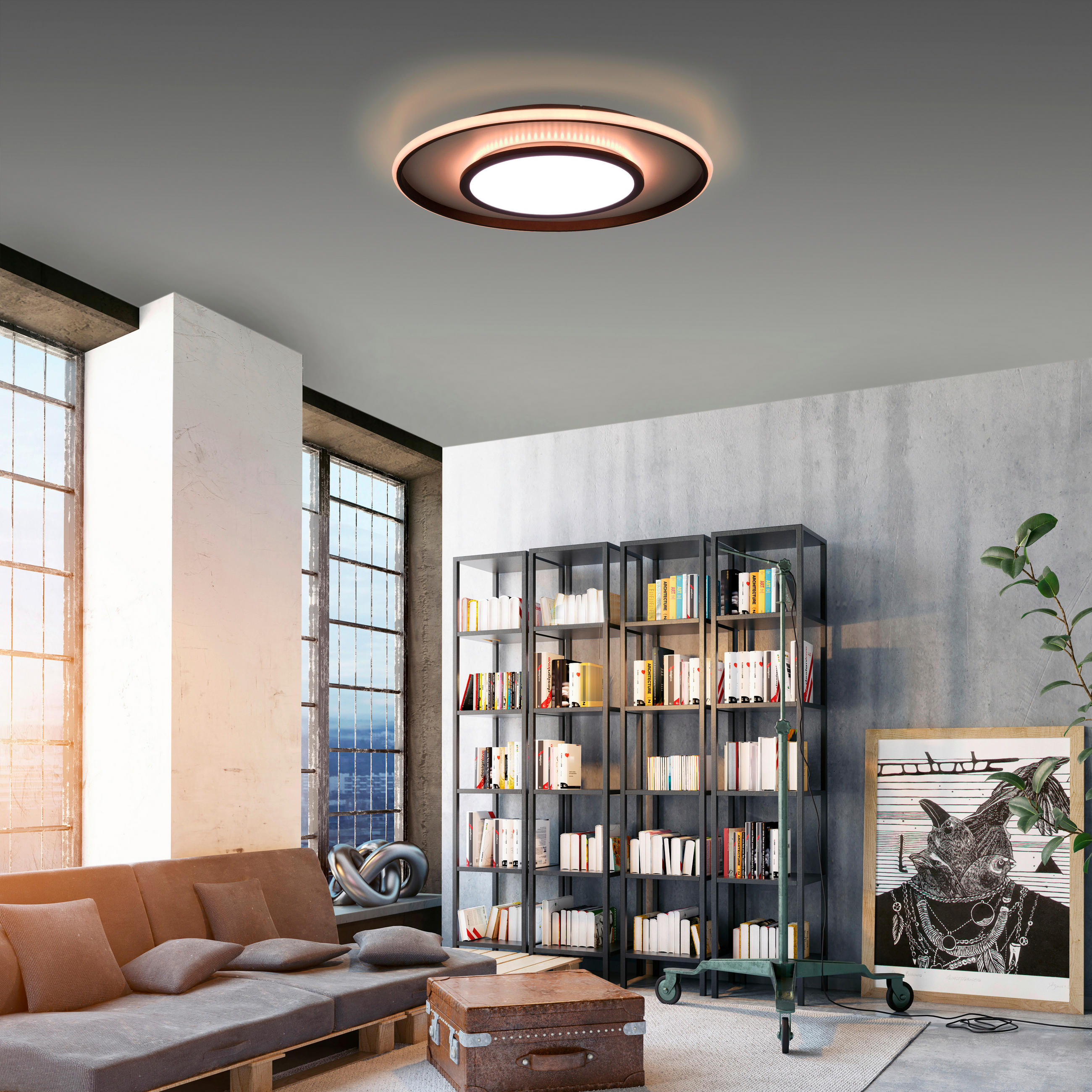 LED-DECKENLEUCHTE 60/10 cm   - Schwarz, Design, Kunststoff/Metall (60/10cm)