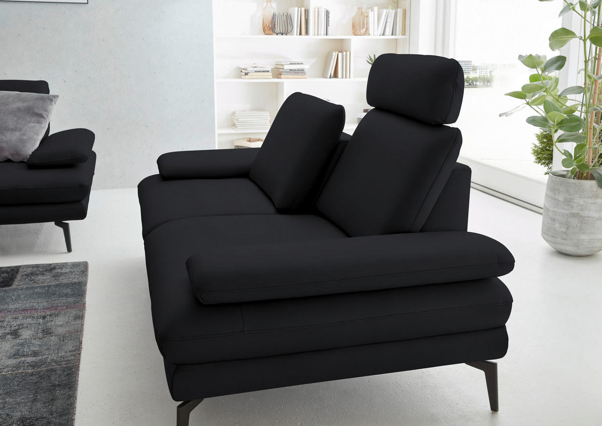 2,5-SITZER in Echtleder Anthrazit  - Anthrazit/Schwarz, Design, Leder/Metall (196/86/104cm) - Dieter Knoll