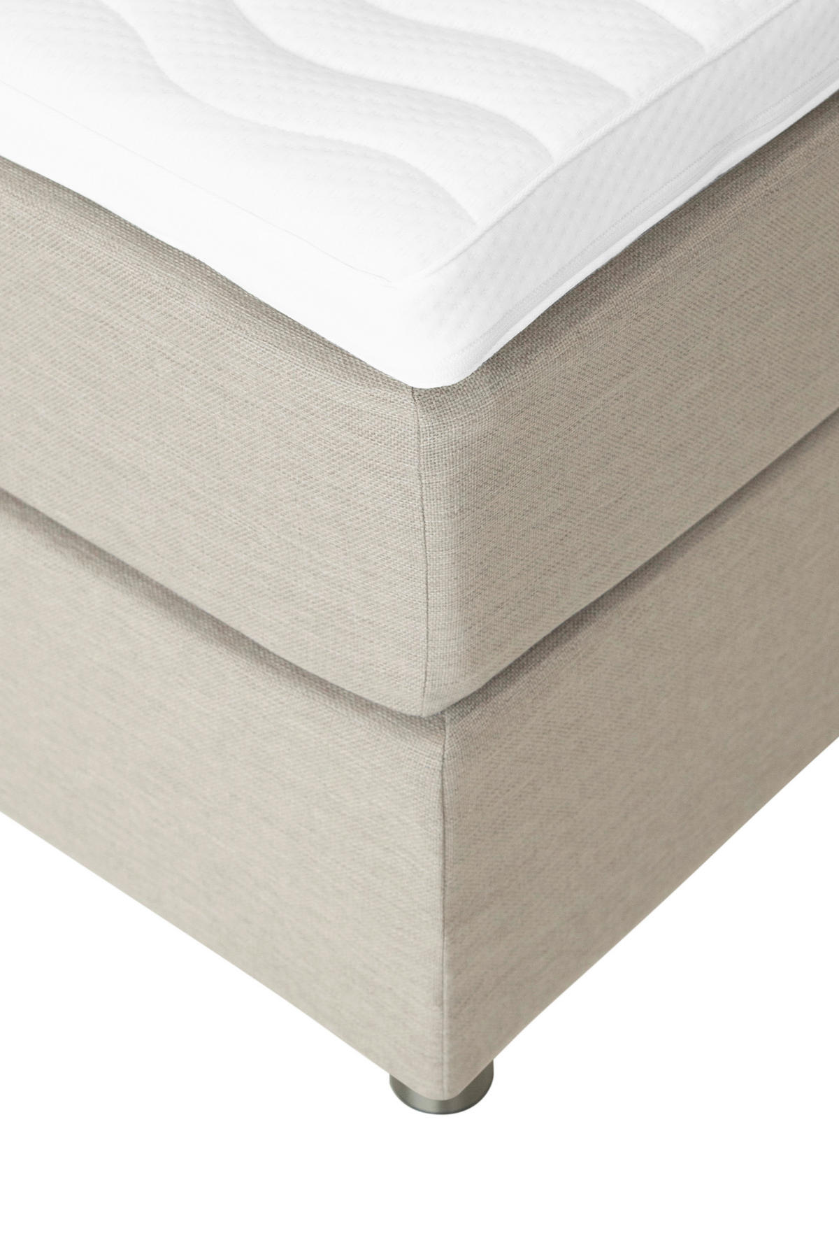 BOXSPRINGBETT 180/200 cm  in Beige  - Beige/Alufarben, KONVENTIONELL, Textil/Metall (180/200cm) - Welnova