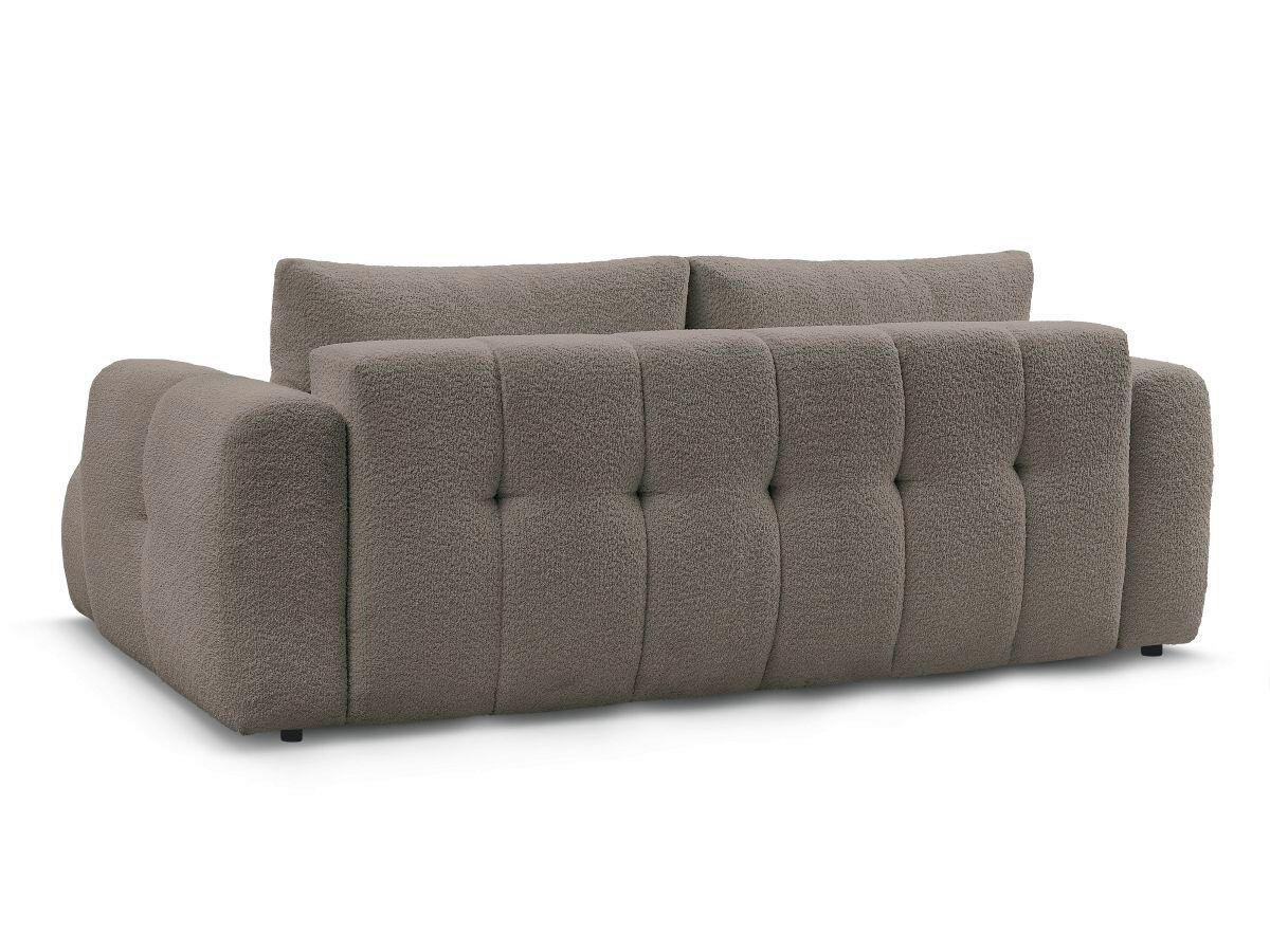 SCHLAFSOFA FUJI Bouclé Taupe  inkl.  - Taupe/Schwarz, MODERN, Kunststoff/Textil (251/113/88cm)