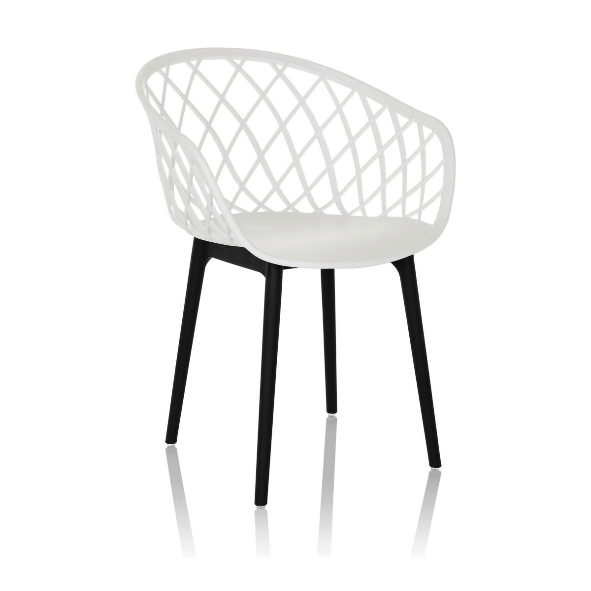 BESUCHERSTUHL  in Weiß  - Schwarz/Weiß, MODERN, Kunststoff (57/76/53cm) - MID.YOU