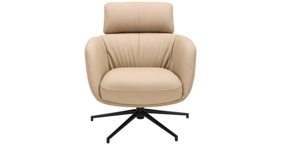 RELAXSESSEL in Metall, Leder Schwarz, Hellbraun  - Hellbraun/Schwarz, Design, Leder/Metall (73/86/83cm) - Dieter Knoll