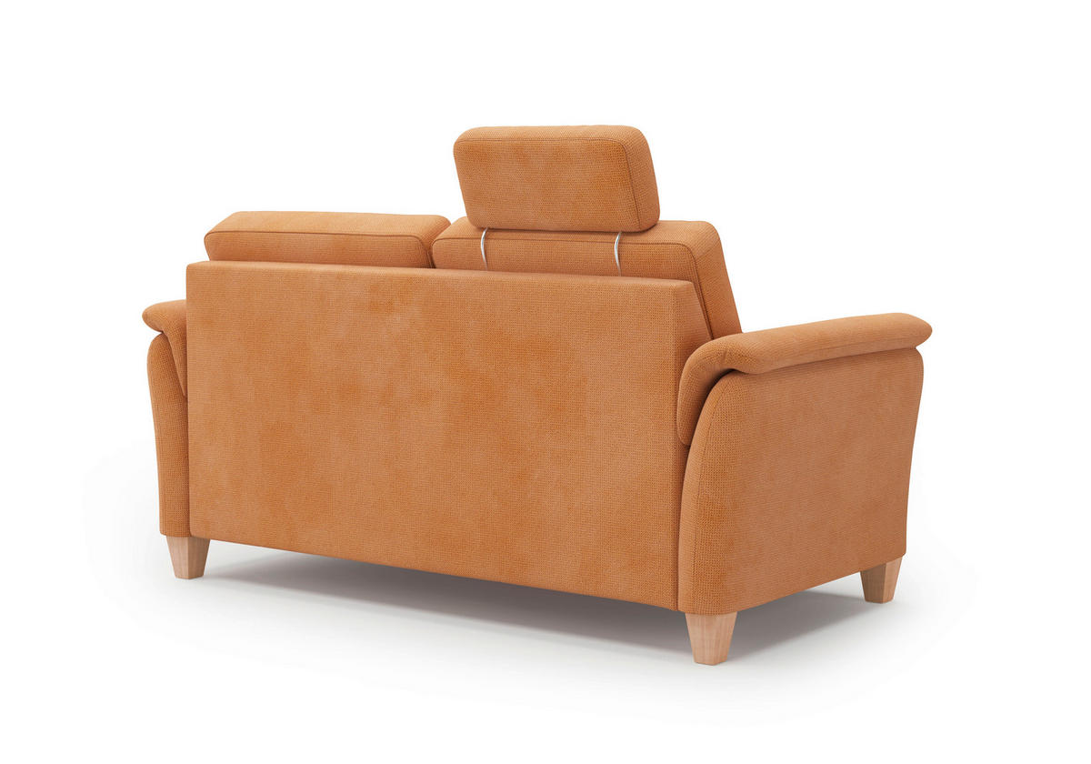 3-SITZER-SOFA Flachgewebe Terracotta  - Eichefarben/Terracotta, KONVENTIONELL, Holz/Textil (179/89/89cm) - Sit & More