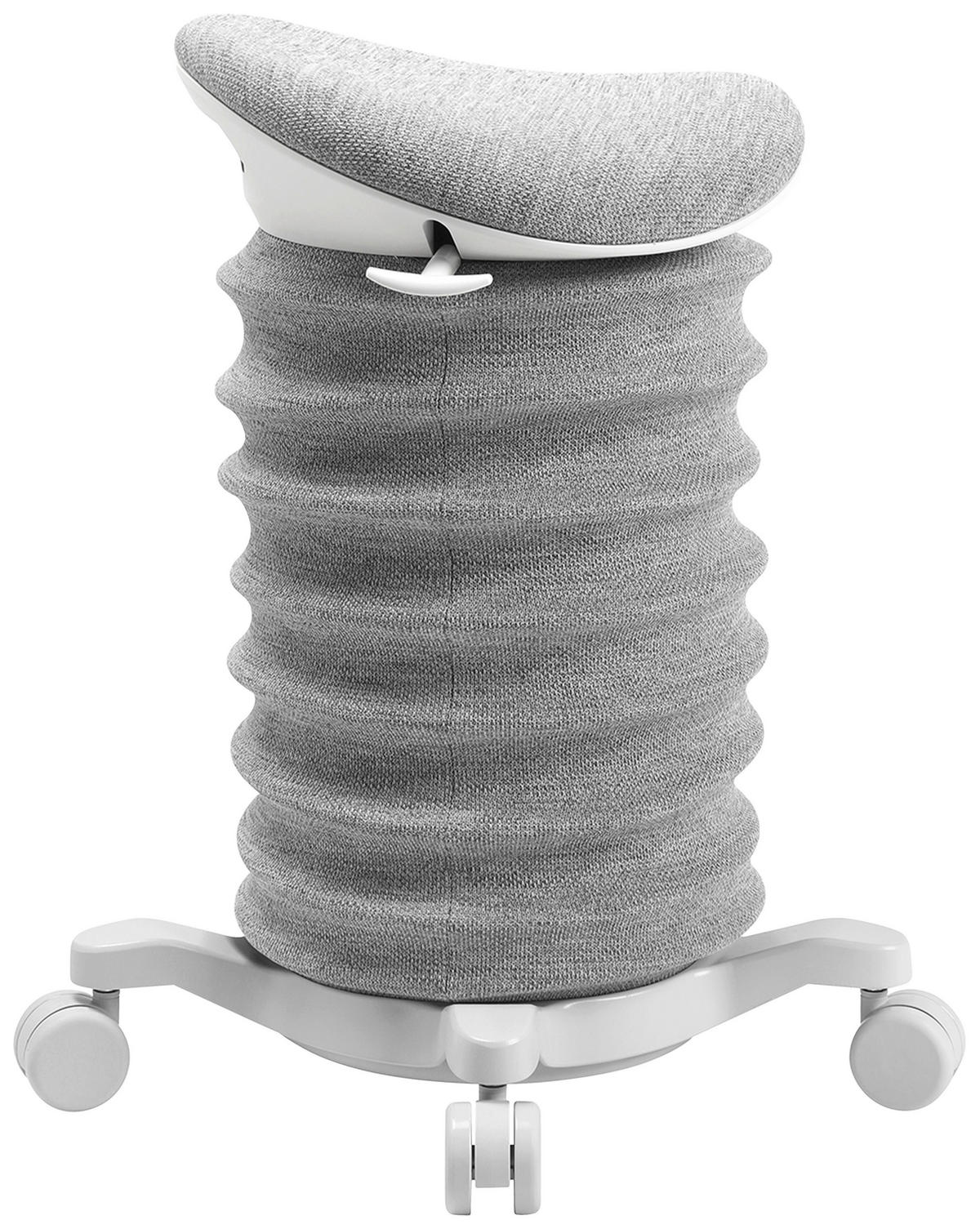 BÜROHOCKER Weiß, Hellgrau  - Hellgrau/Weiß, Design, Kunststoff/Textil (37,5/58-70/36cm) - Topstar
