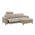ECKSOFA  in Chenille Beige  246/165 cm  - Beige/Schwarz, Design, Textil/Metall (246/165cm) - Carryhome