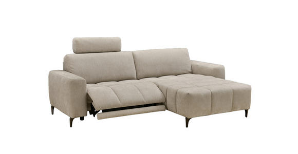 ECKSOFA  in Chenille Beige  246/165 cm  - Beige/Schwarz, Design, Textil/Metall (246/165cm) - Carryhome