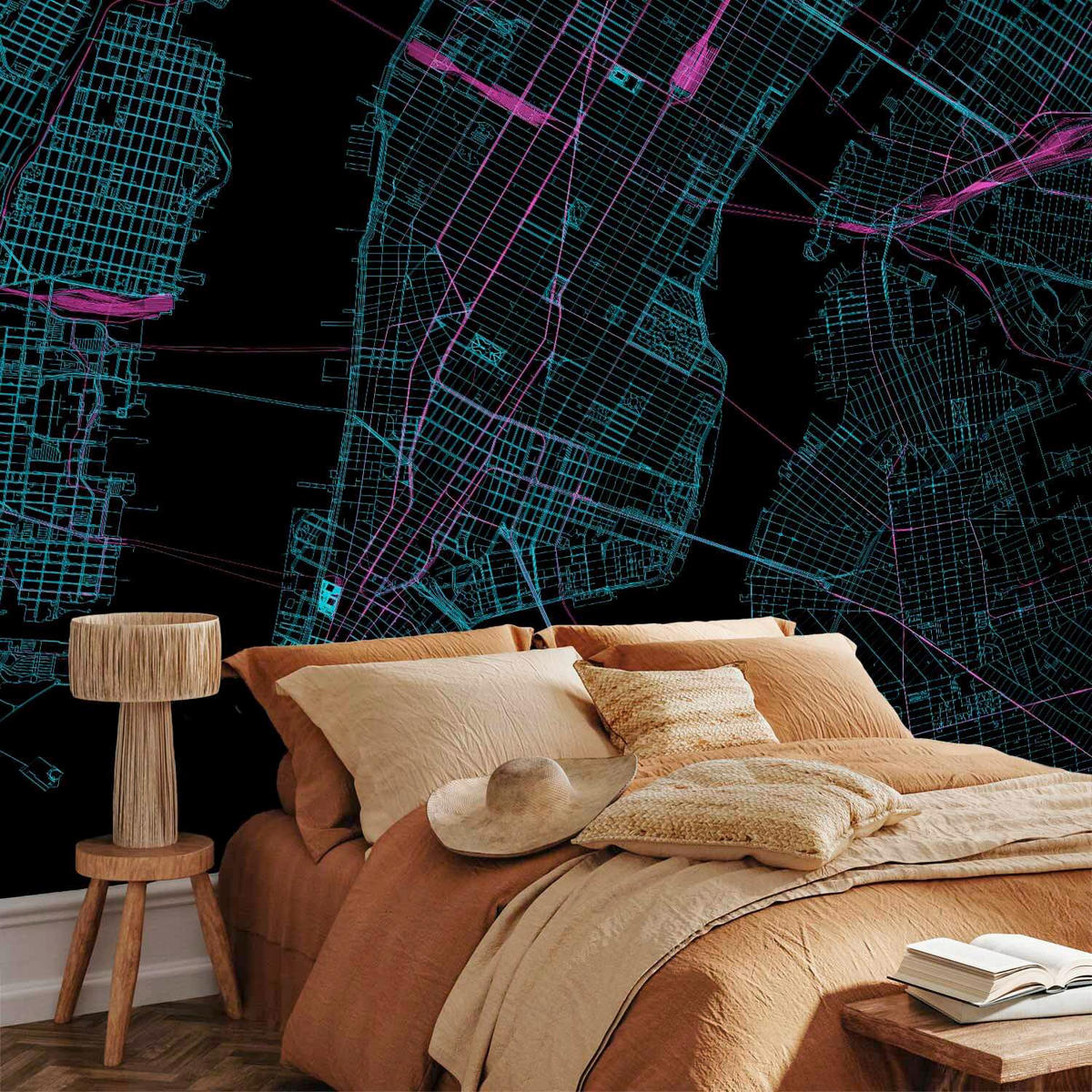 FOTOTAPETE  - Türkis/Schwarz, LIFESTYLE, Textil (400/280cm) - artgeist