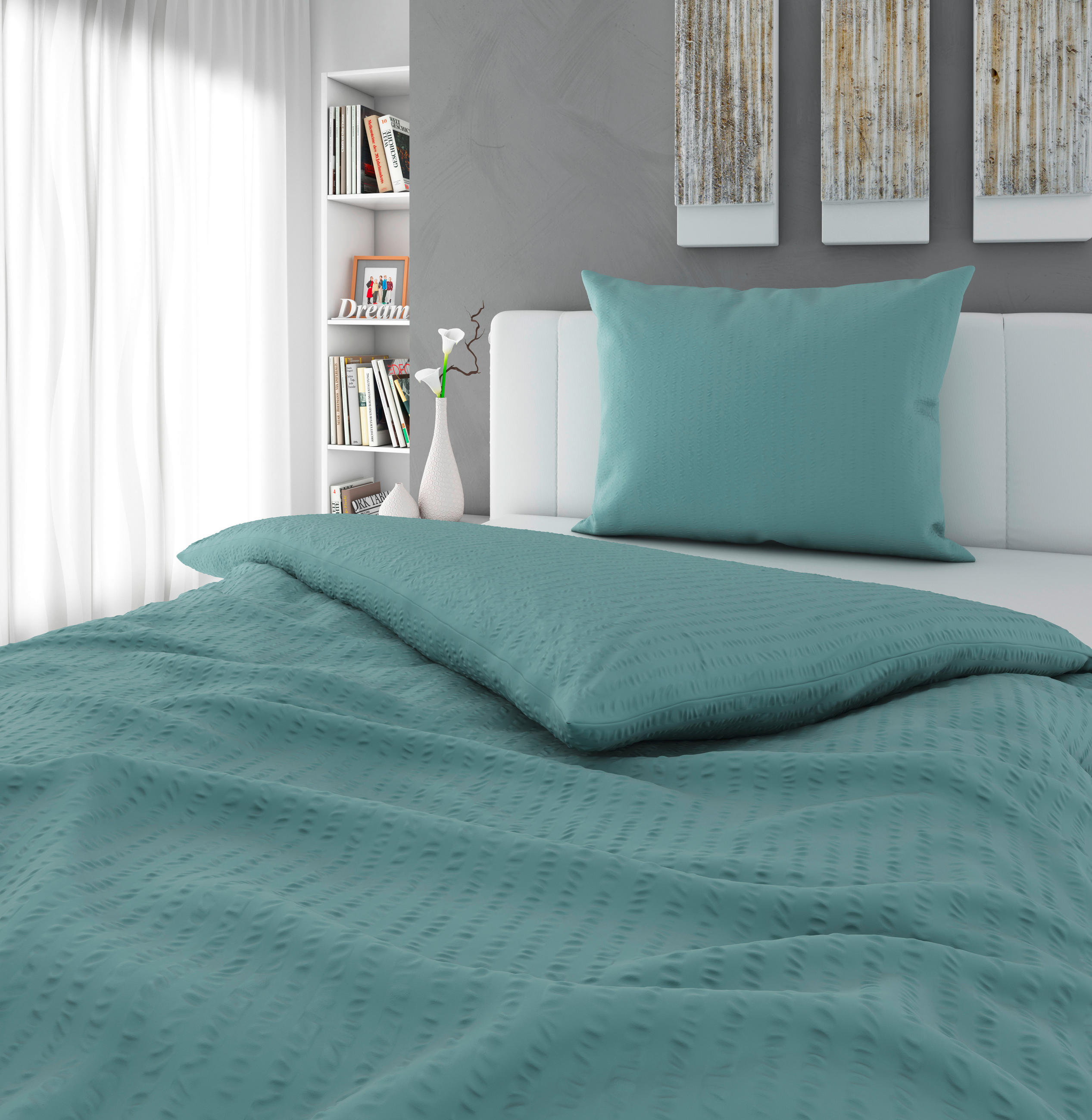 BETTWÄSCHE Seersucker 140/200 cm  - Blau, KONVENTIONELL, Textil (140/200cm) - Esposa