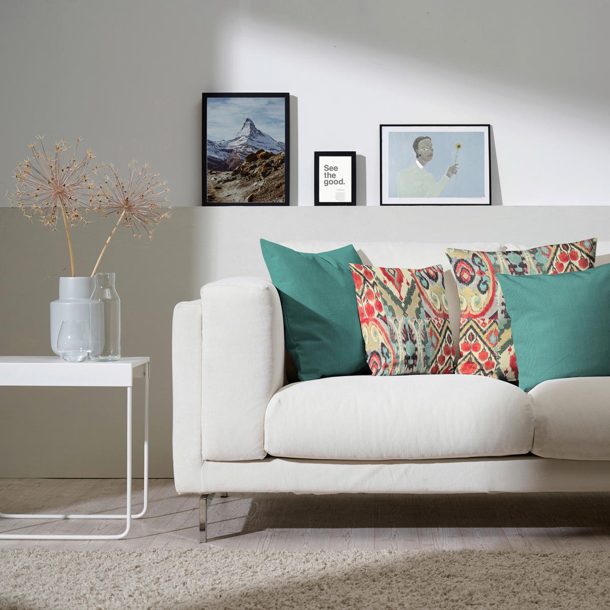 KISSENHÜLLE 40/40 cm  - Beige/Rot, Design, Textil (40/40cm) - Apelt