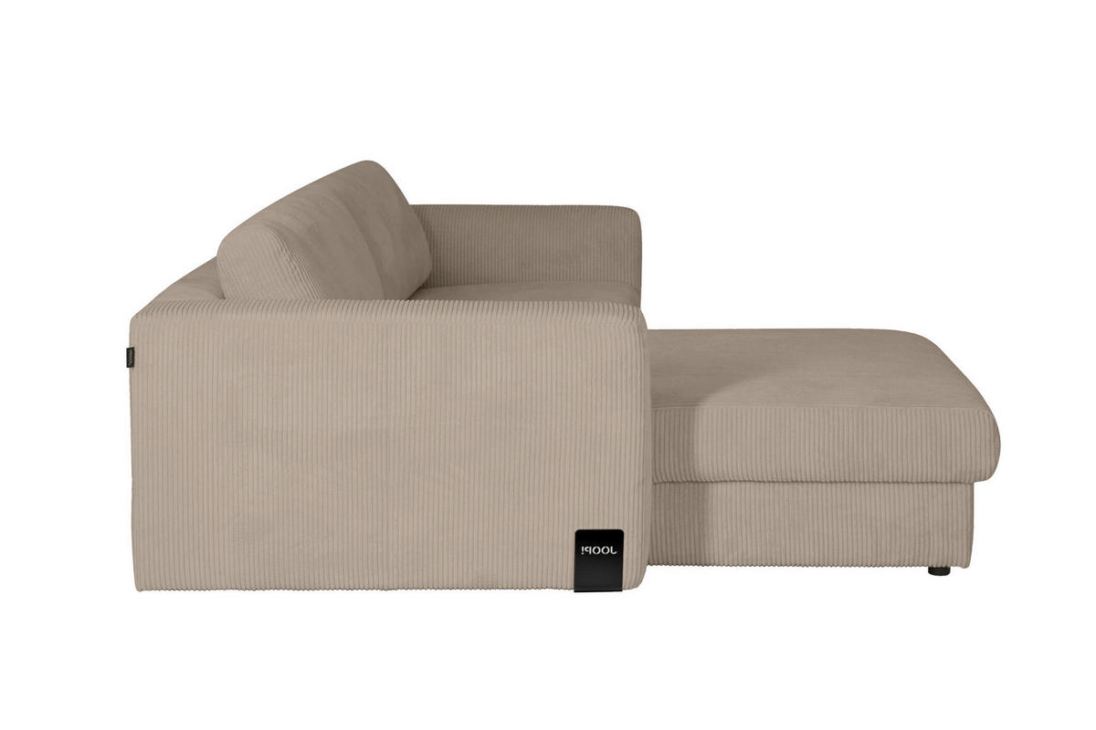 ECKSOFA JOOP Hellbraun Cord Rücken echt  - Hellbraun/Schwarz, KONVENTIONELL, Kunststoff/Textil (192/269cm) - Joop!