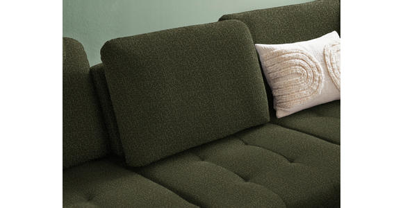 ECKSOFA in Struktur Olivgrün  - Schwarz/Olivgrün, Natur, Textil/Metall (288/233cm) - Valnatura