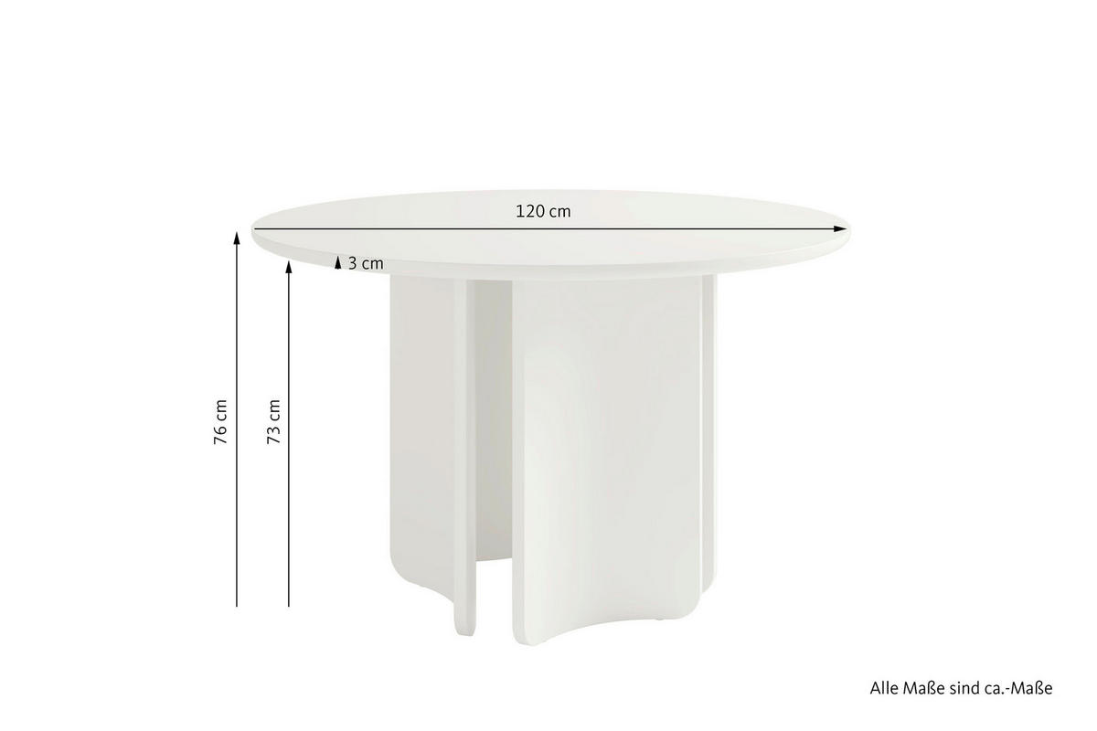 ESSTISCH 120/120/76 cm Nachbildung  Holzwerkstoff rund Seidengrau  - Seidengrau, MODERN, Holzwerkstoff (120/120/76cm) - Schöner Wohnen