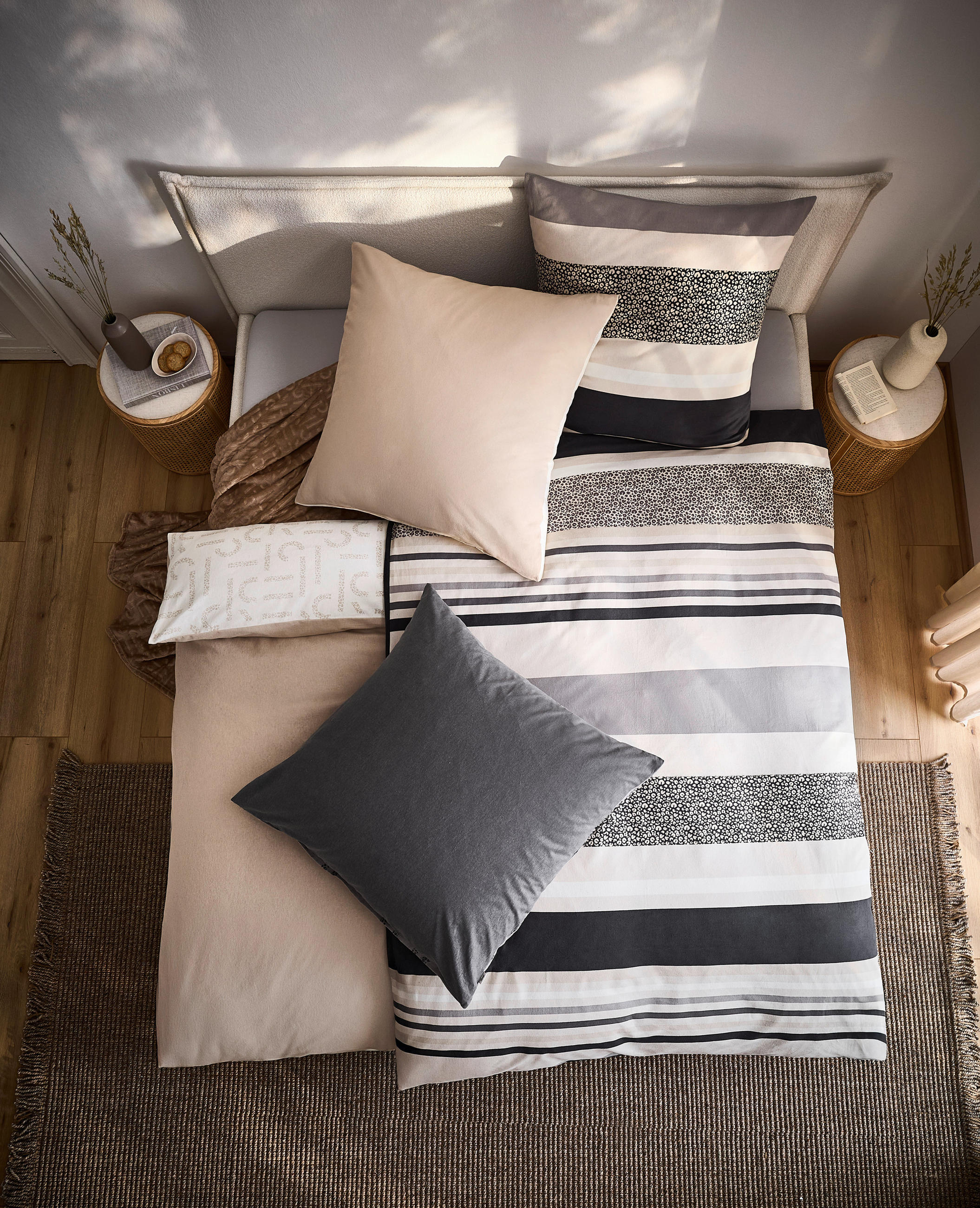 WENDEBETTWÄSCHE E-Leo Stripe nature Flanell 135/200 cm  - Beige/Naturfarben, Design, Textil (135/200cm) - Esprit