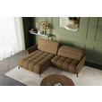 ECKSOFA Olivgrün Flachgewebe Rücken echt, Kopfteilverstellung, Sitztiefenverstellung  - Schwarz/Olivgrün, KONVENTIONELL, Textil/Metall (175/272cm) - Carryhome