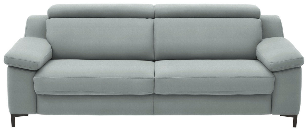 3-SITZER-SOFA in Chenille Salbeigrün  - Salbeigrün/Schwarz, Design, Textil/Metall (230/104/104cm) - Valdera